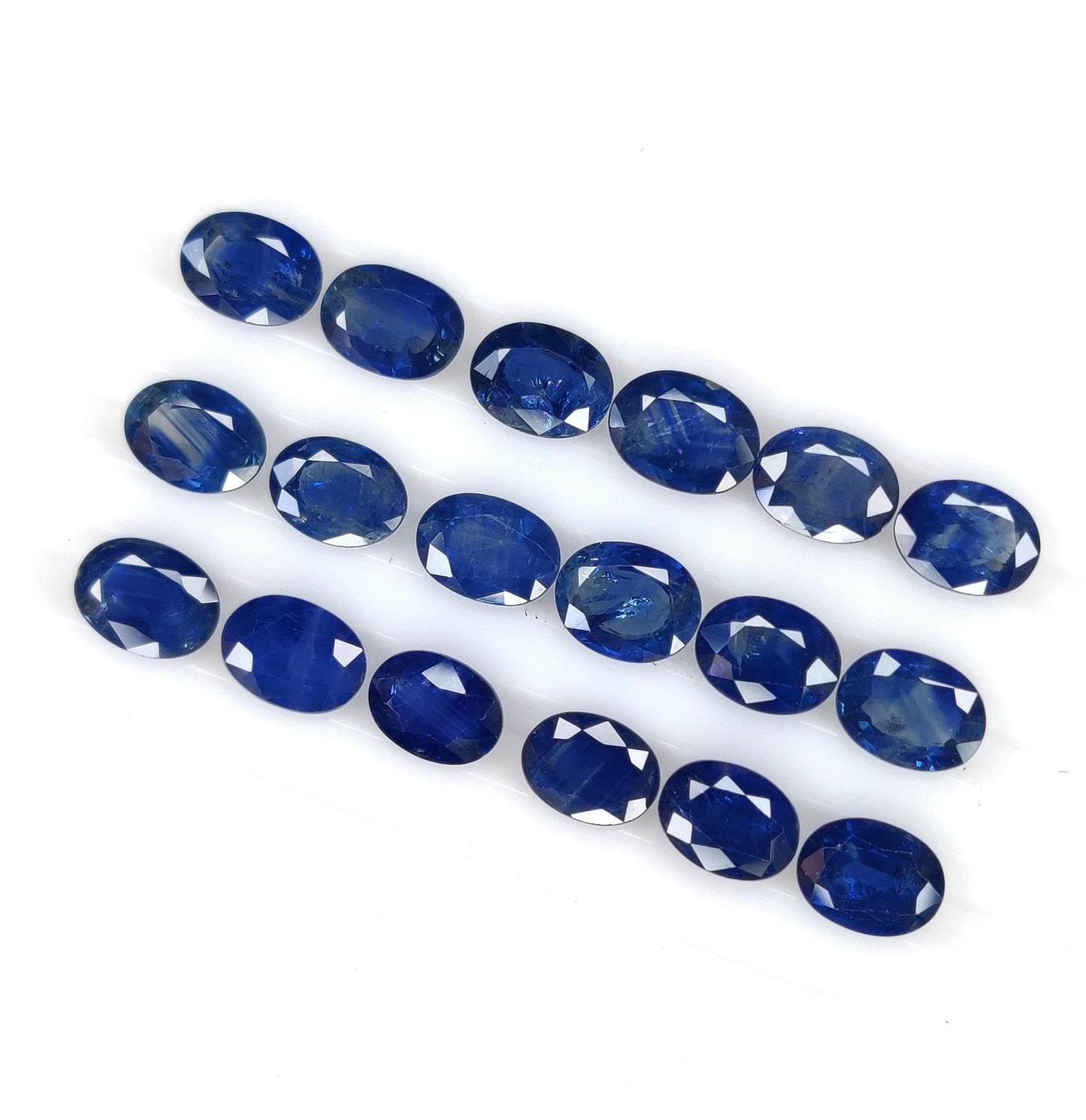 Natural Blue Sapphire Oval Shape 6x8mm Size Faceted Cut Loose Certified Gemstone Heat Treatment Lot Ready for Jewelry Setting
