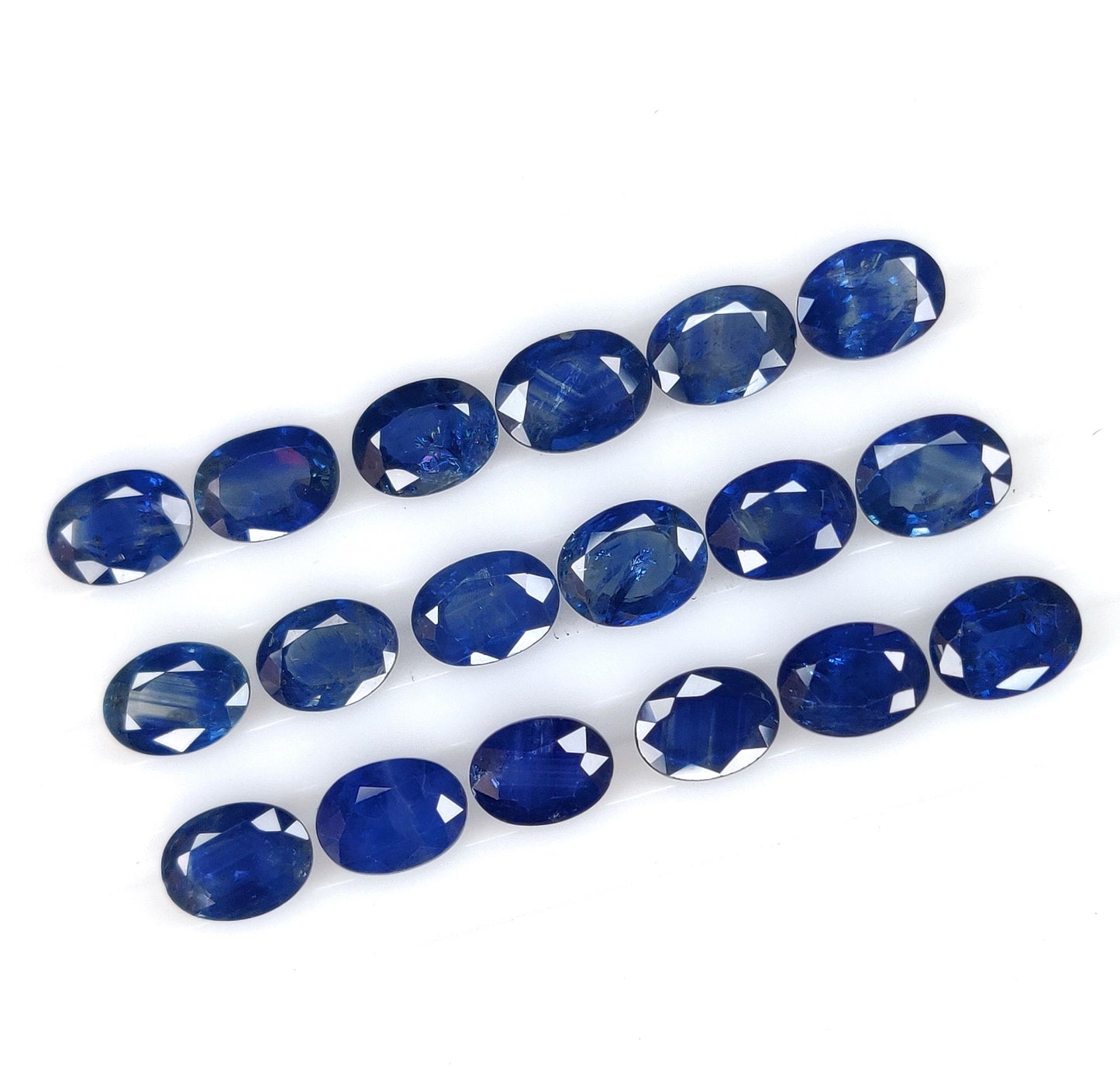 Natural Blue Sapphire Oval Shape 6x8mm Size Faceted Cut Loose Certified Gemstone Heat Treatment Lot Ready for Jewelry Setting