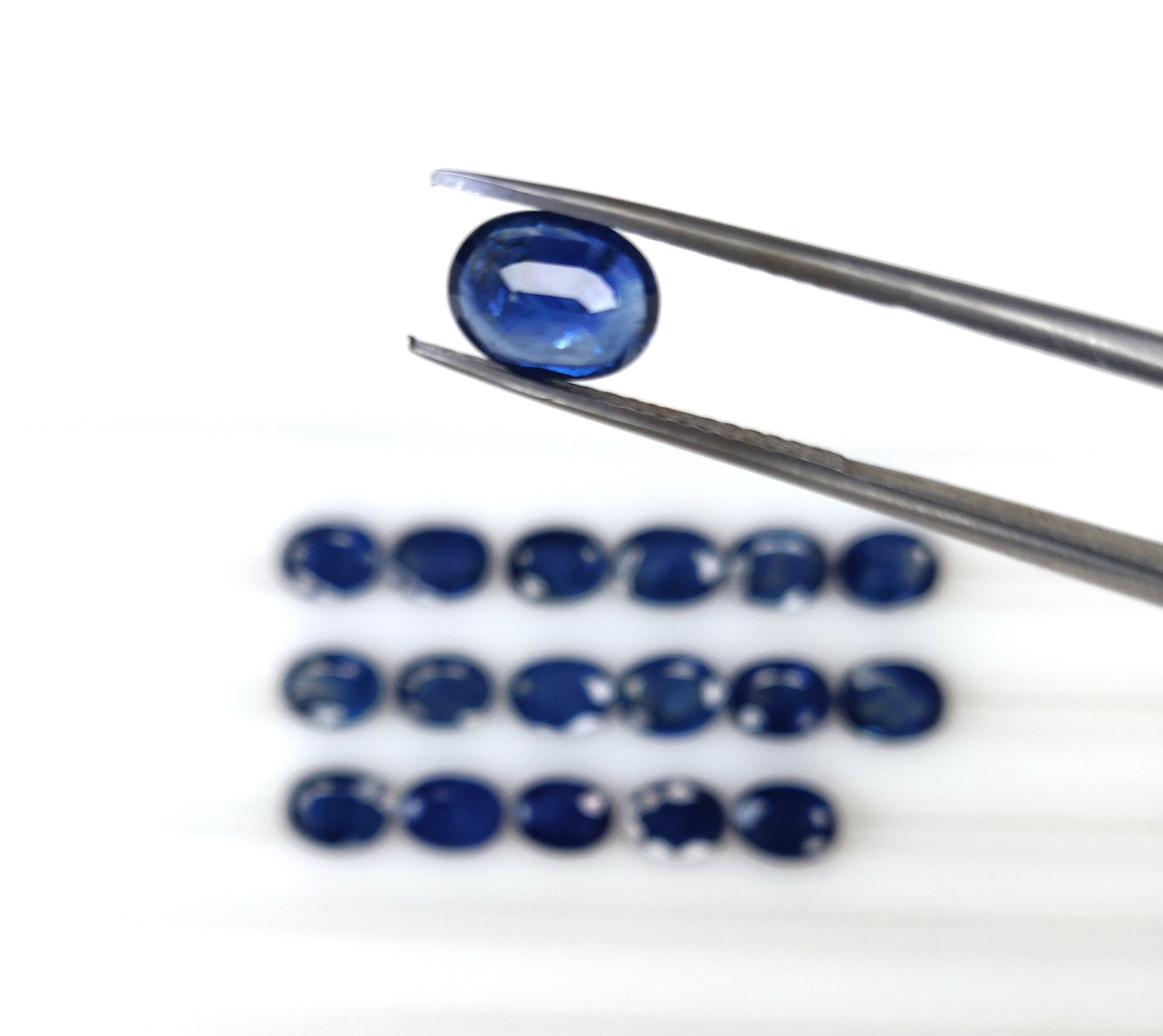 Natural Blue Sapphire Oval Shape 6x8mm Size Faceted Cut Loose Certified Gemstone Heat Treatment Lot Ready for Jewelry Setting