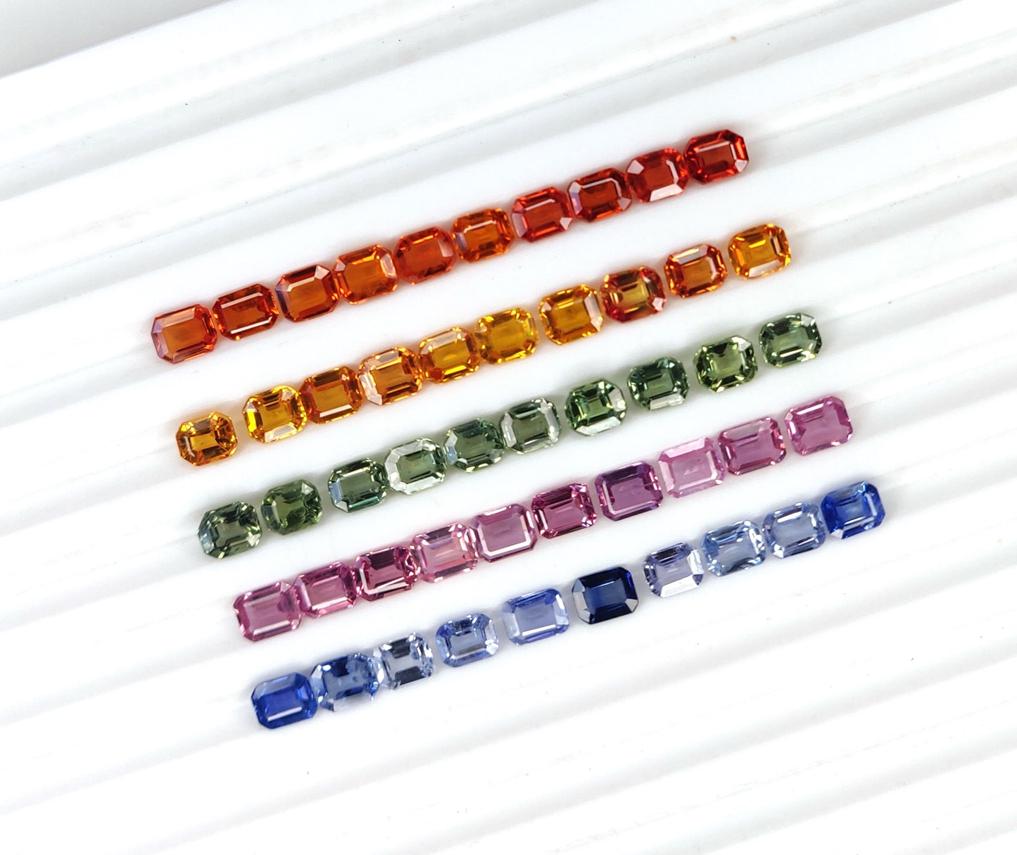 5x4 mm Fine Quality Natural Octagon Cut Heated Multi Sapphire Loose gemstones for Making Bracelet Necklace