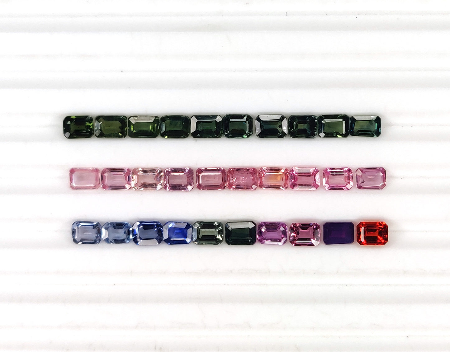 Natural Multi-Colour Sapphire Octagon Cut 4x3 mm Faceted Loose Gemstone for Jewelry Making at Best Price
