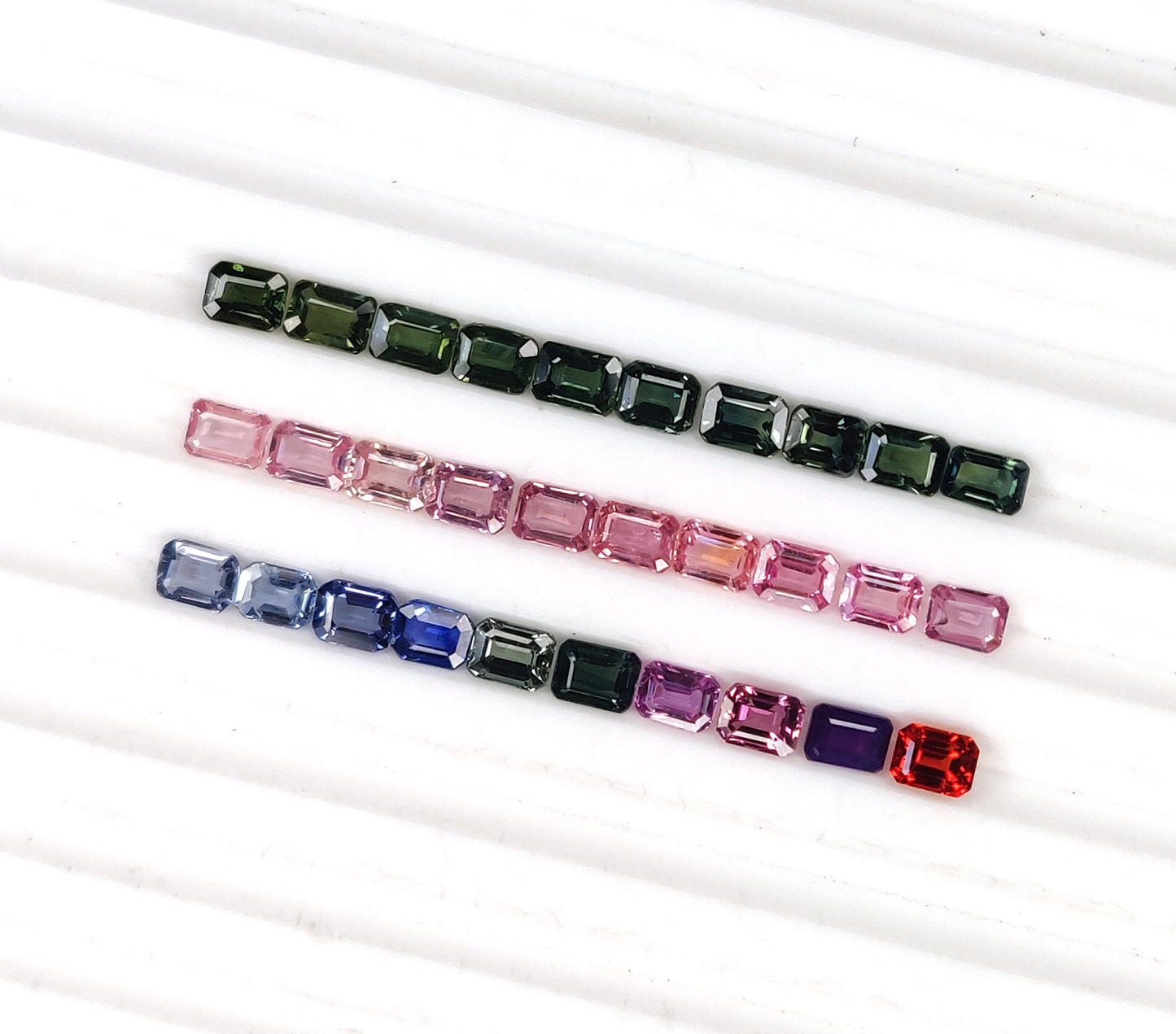 Natural Multi-Colour Sapphire Octagon Cut 4x3 mm Faceted Loose Gemstone for Jewelry Making at Best Price