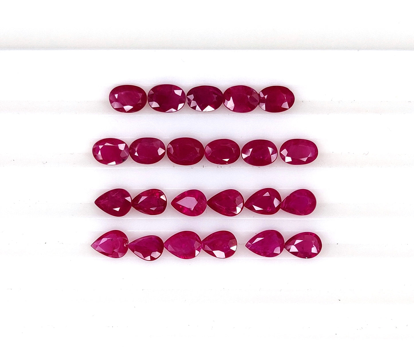 100% Natural Mozambique Ruby Heated Oval and Pear Cut 5x7 mm Reddish Pink Color Fine Cut Loose Gemstones for Bracelet Making