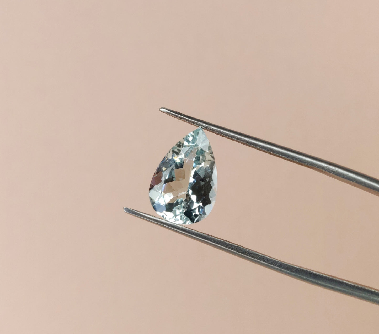 Natural Aquamarine Loupe Clean 9x13mm Faceted Pear Shape Fine Quality Aqua Blue Gemstone, 3.20cts. March Birthstone for Making Jewelry
