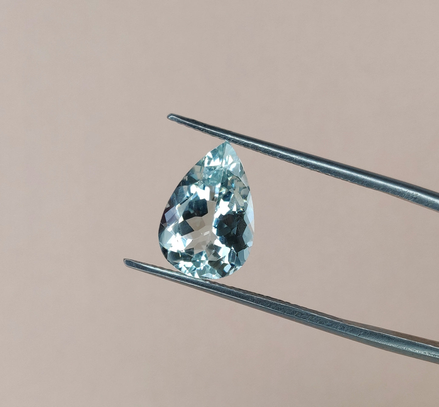 Natural Aquamarine Loupe Clean 9x13mm Faceted Pear Shape Fine Quality Aqua Blue Gemstone, 3.20cts. March Birthstone for Making Jewelry