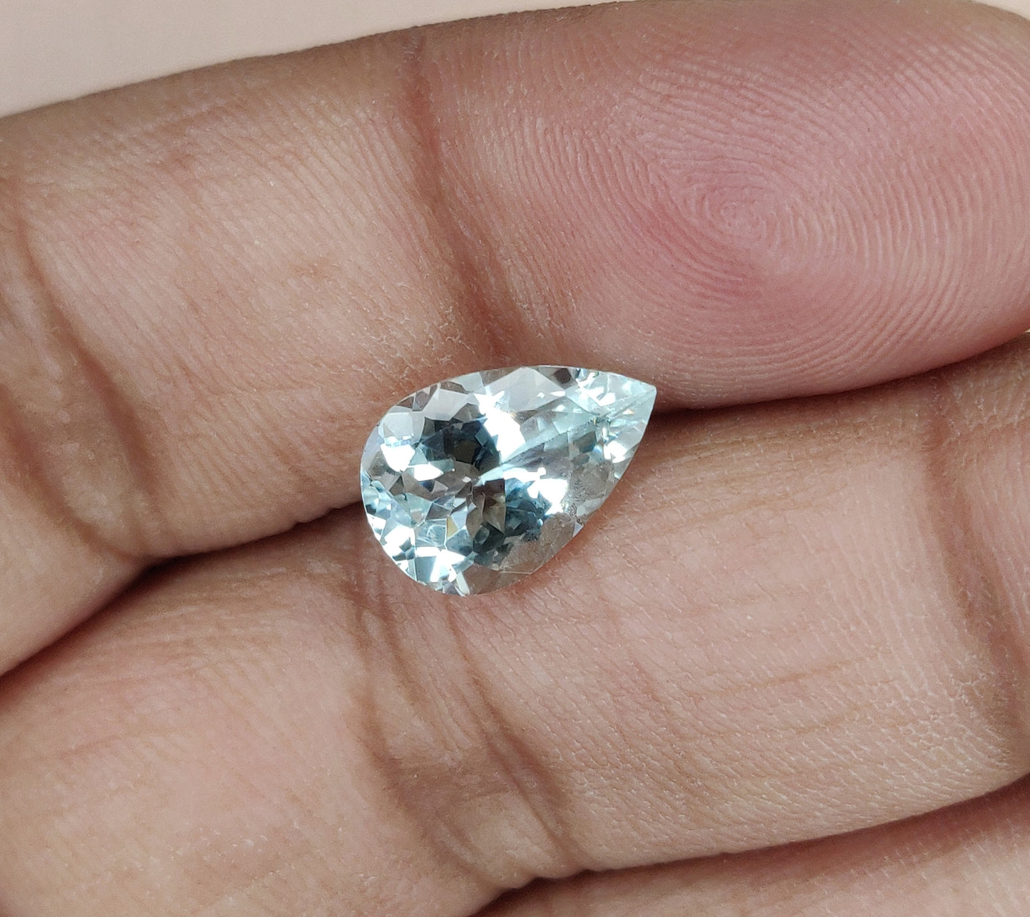 Natural Aquamarine Loupe Clean 9x13mm Faceted Pear Shape Fine Quality Aqua Blue Gemstone, 3.20cts. March Birthstone for Making Jewelry