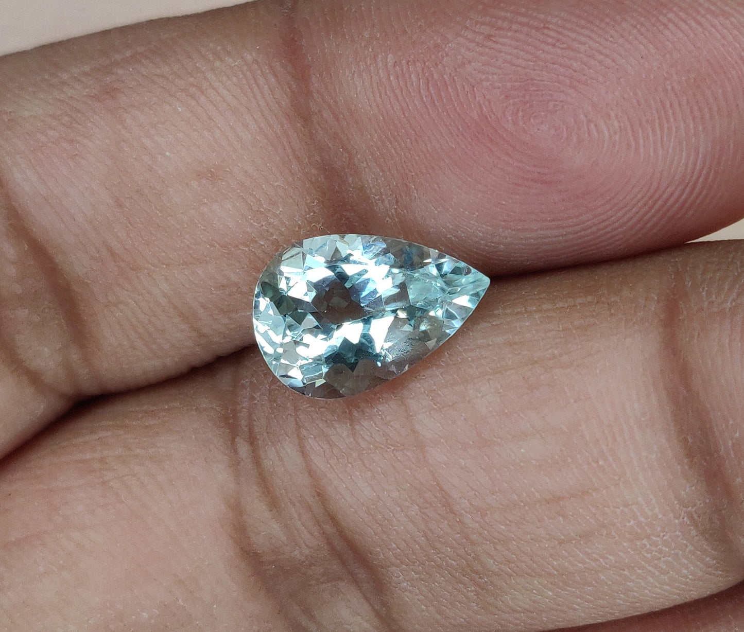 Natural Aquamarine Loupe Clean 9x13mm Faceted Pear Shape Fine Quality Aqua Blue Gemstone, 3.20cts. March Birthstone for Making Jewelry