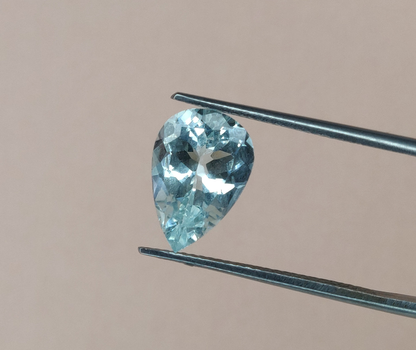 Natural Aquamarine Loupe Clean 9x13mm Faceted Pear Shape Fine Quality Aqua Blue Gemstone, 3.20cts. March Birthstone for Making Jewelry