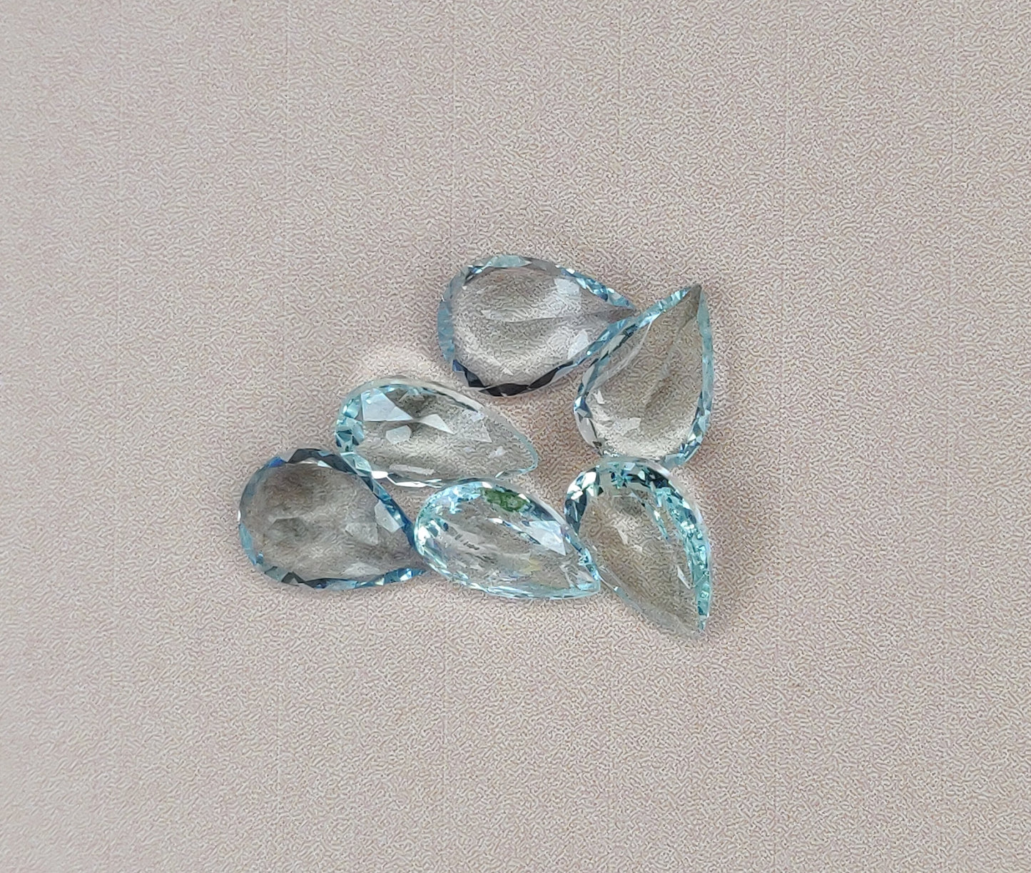 Excellent Cut Natural Aquamarine Loose Gemstone 7x9 mm Pear Shape Weight 9.10 Carat 6 Pcs Lot March Birthstone for Jewelry Making