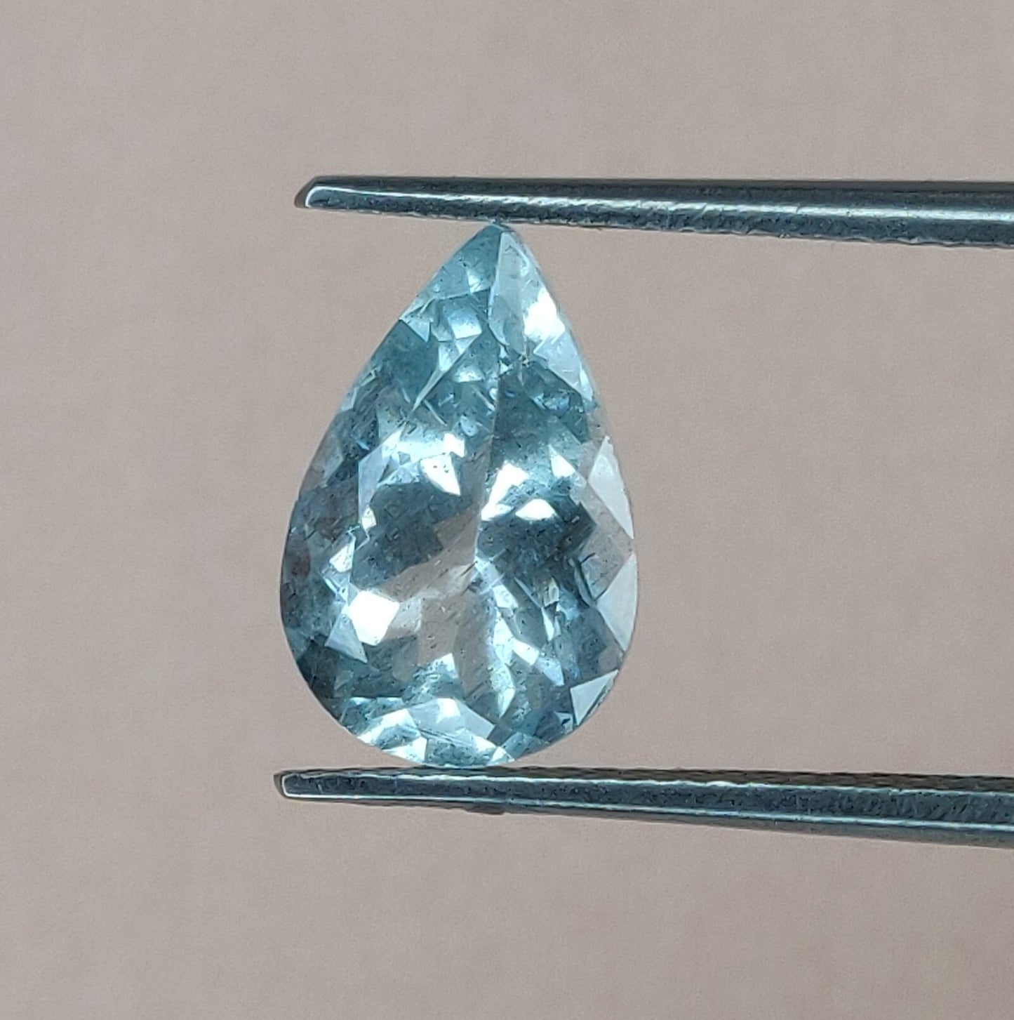 100% Natural Aquamarine Pear Shape 8x12mm Sky Blue Color Faceted 10.65 Carats 4-Piece Fine Quality Loose Gemstones for Jewelry Making