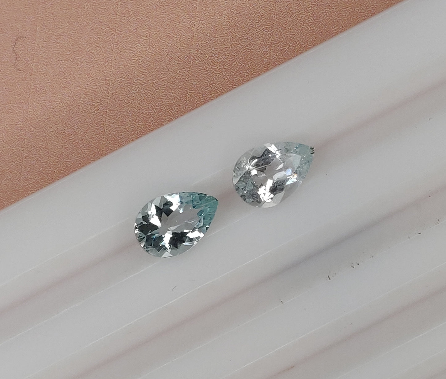 100% Natural Aquamarine Pear Shape 6x9mm Excellent Cut Fine Quality March Birthstone Loose Gemstone for Jewelry Making 2.25 Carat 2 Pcs Lot at the Cheapest Price