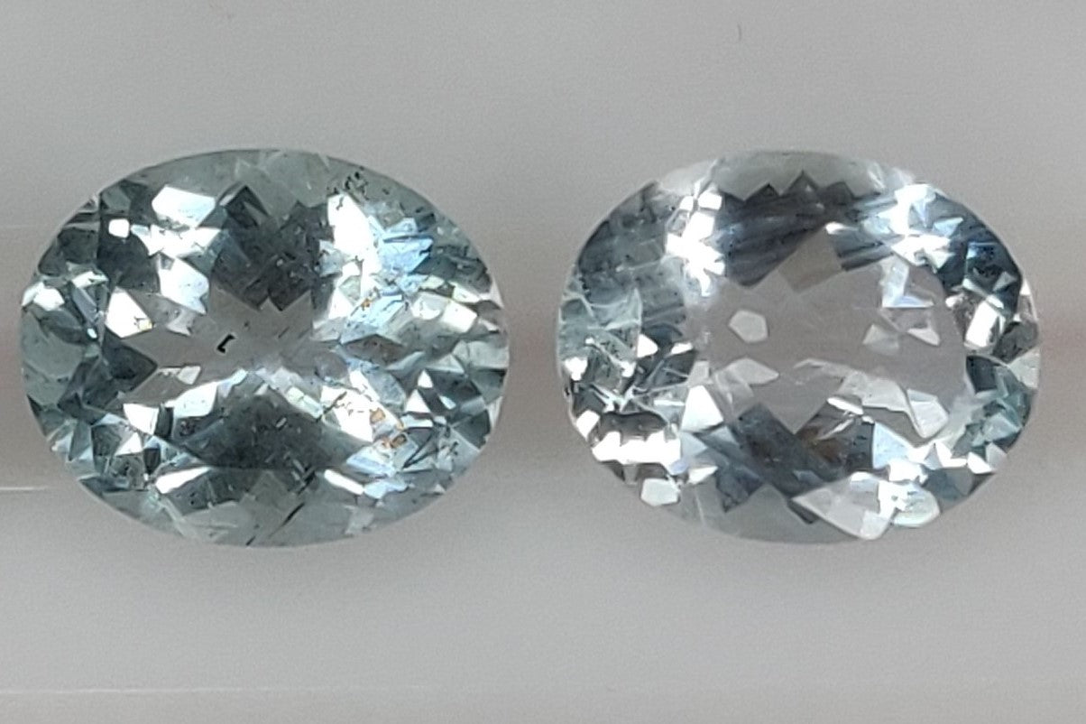 Excellent Cut Fine Quality Natural Aquamarine (3 Pcs Lot) 7.10 Carats Oval Shape 8x10mm Sky Blue Color Faceted Loose Gemstones for Jewelry Making