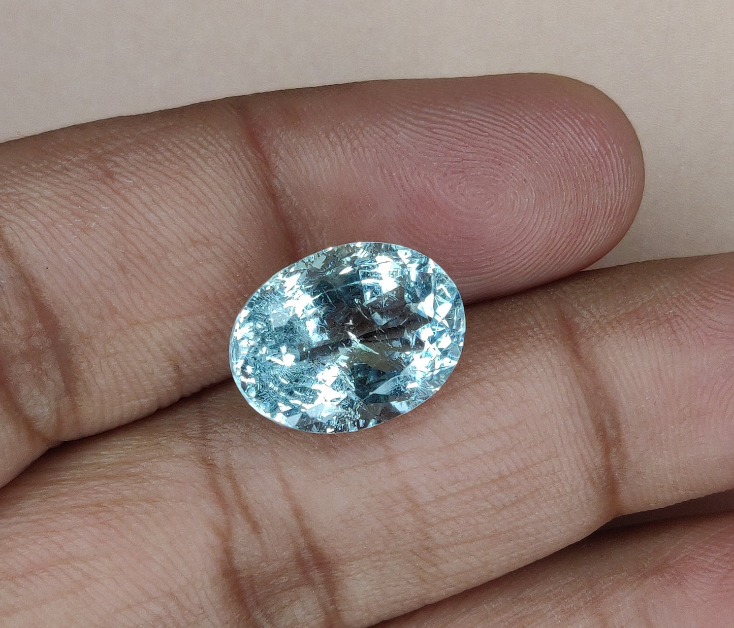 100% Natural Aquamarine Oval Shape 9.60 Carat 12X16mm Aqua Blue Color March Birthstone Fine Quality Loose Gemstone for Making Jewelry