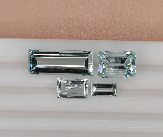 Natural Faceted Cut Aquamarine 24.05cts. Octagon Shape 8x12mm, 5x10mm, 10x14mm, 9x24mm Sizes Fine Quality March Birthstone Loose Gemstones for Jewelry Making at Best Price