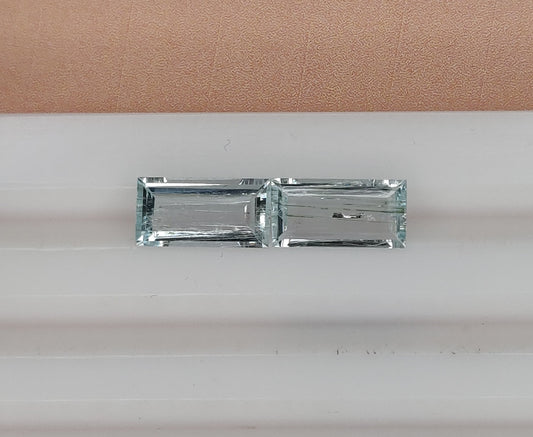 Natural Aquamarine Octagon Shape 4.05cts. Faceted Cut Gemstone March Birthstone AAA Quality Loose Gemstones 6x12mm Jewelry Making Stone