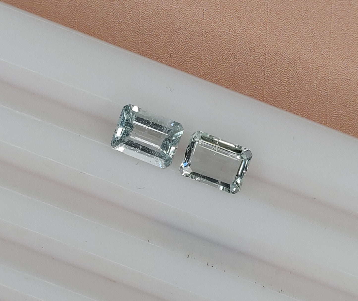 AAA Top Quality Aquamarine Emerald Cut 2.95cts. Loose Gemstones March Birthstone 6x8 mm Aquamarine Earring &amp; Jewelry Making