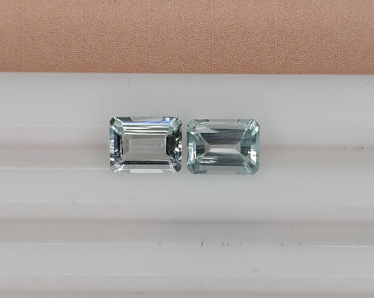 Top Quality Excellent Cut Aquamarine 4.20cts. 2-Pcs Octagon Shape 7x9 mm Loose Gemstone for Making Earring & Jewelry at the Cheapest Price