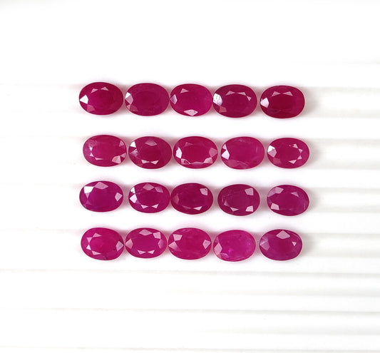 Mozambique Ruby Heated 6x8mm Fine Quality Oval Cut Pinkish Red Color Loose Gemstones for Jewellery Making at Best Price