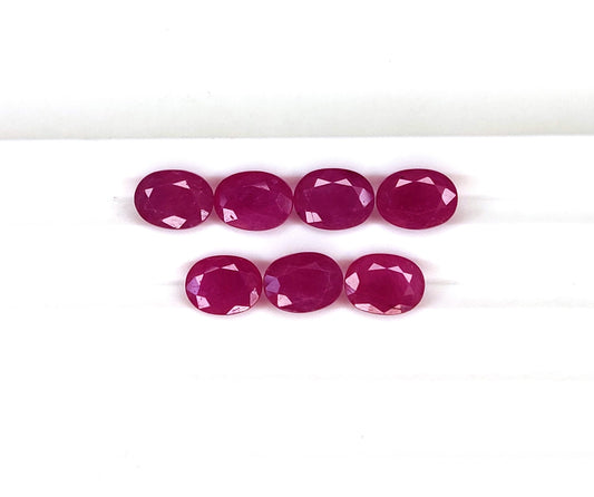 7x9mm 100% Natural Ruby Oval Cut Faceted Loose Gemstones for Necklace Bracelet Making at Best Price