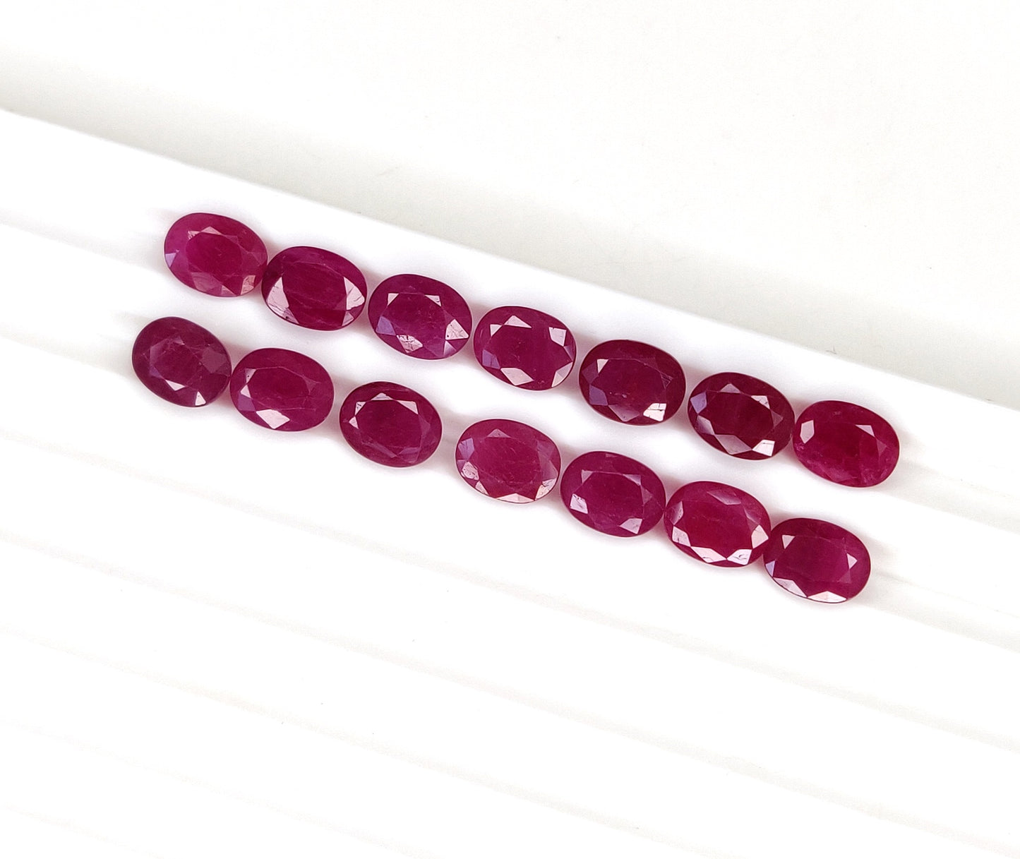 Natural Ruby Fine Quality Oval Cut 7x9 mm Pinkish Red Color Calibrated Loose Gemstones for Jewellery Making