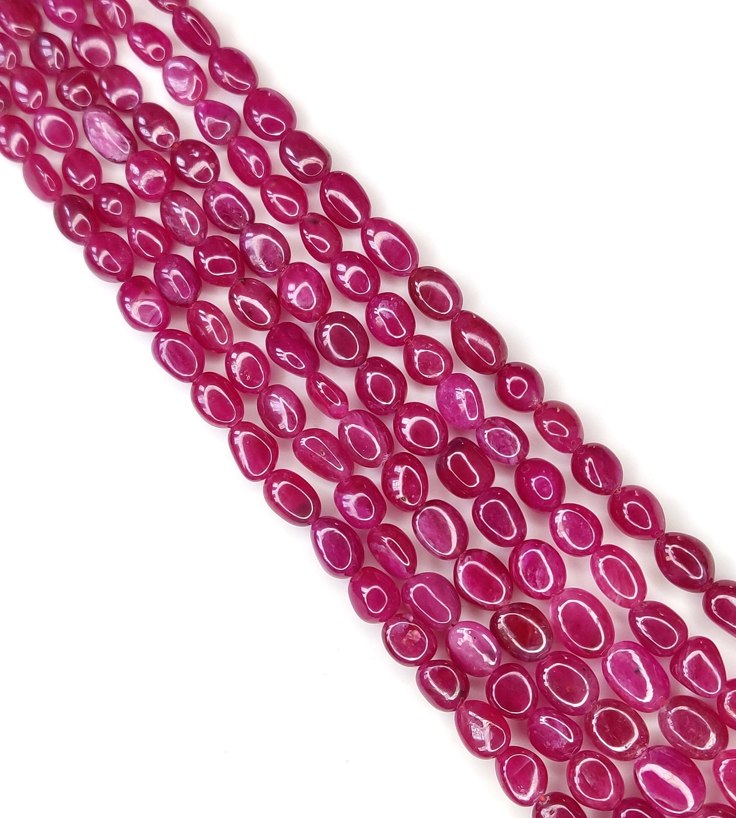 Best Price for Trendy Style Natural Ruby Stone Beads 313.15 Carat Heat-Treated Reddish Pink Oval Beads Necklace for Weddings
