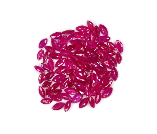 100% Natural Fine Quality Mozambique Ruby Heated 3x6 mm Marquise Shape Reddish Pink Color Loose Gemstones