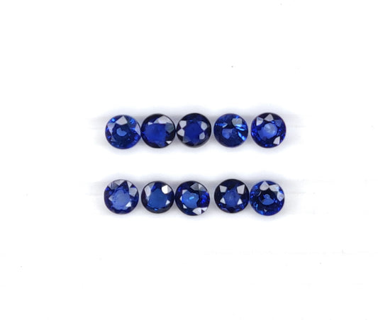 High Quality Natural Calibrated 3mm Blue Sapphire Round Shape Royal Blue Loose Gemstone for Necklace or Earrings Making