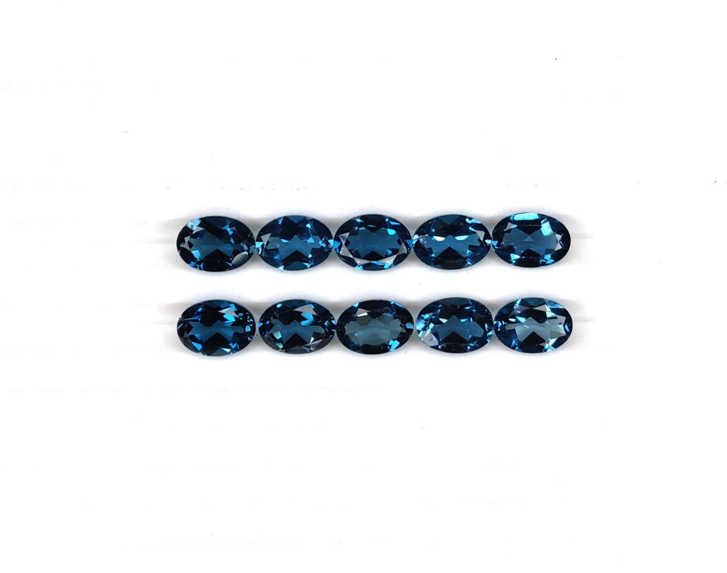 Natural Blue Topaz Gemstone Brilliant Cut 5x7mm Faceted Oval Shape Blue Topaz Loose Gemstone for Bracelet, Necklace Making