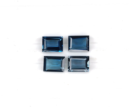 100% Natural Blue Topaz 6x8mm Baguette Cut Loose Gemstone Faceted Rectangle Shape December Birthstone