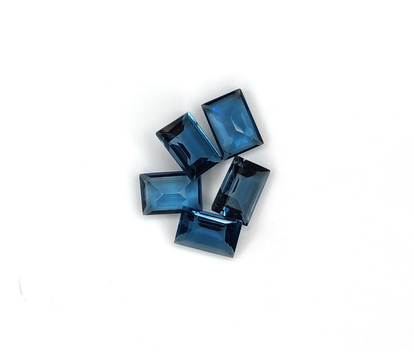 5x7 mm Natural Blue Topaz Rectangle Shape Baguette Cut Loose Gemstone for Jewelry Making, December Birthstone