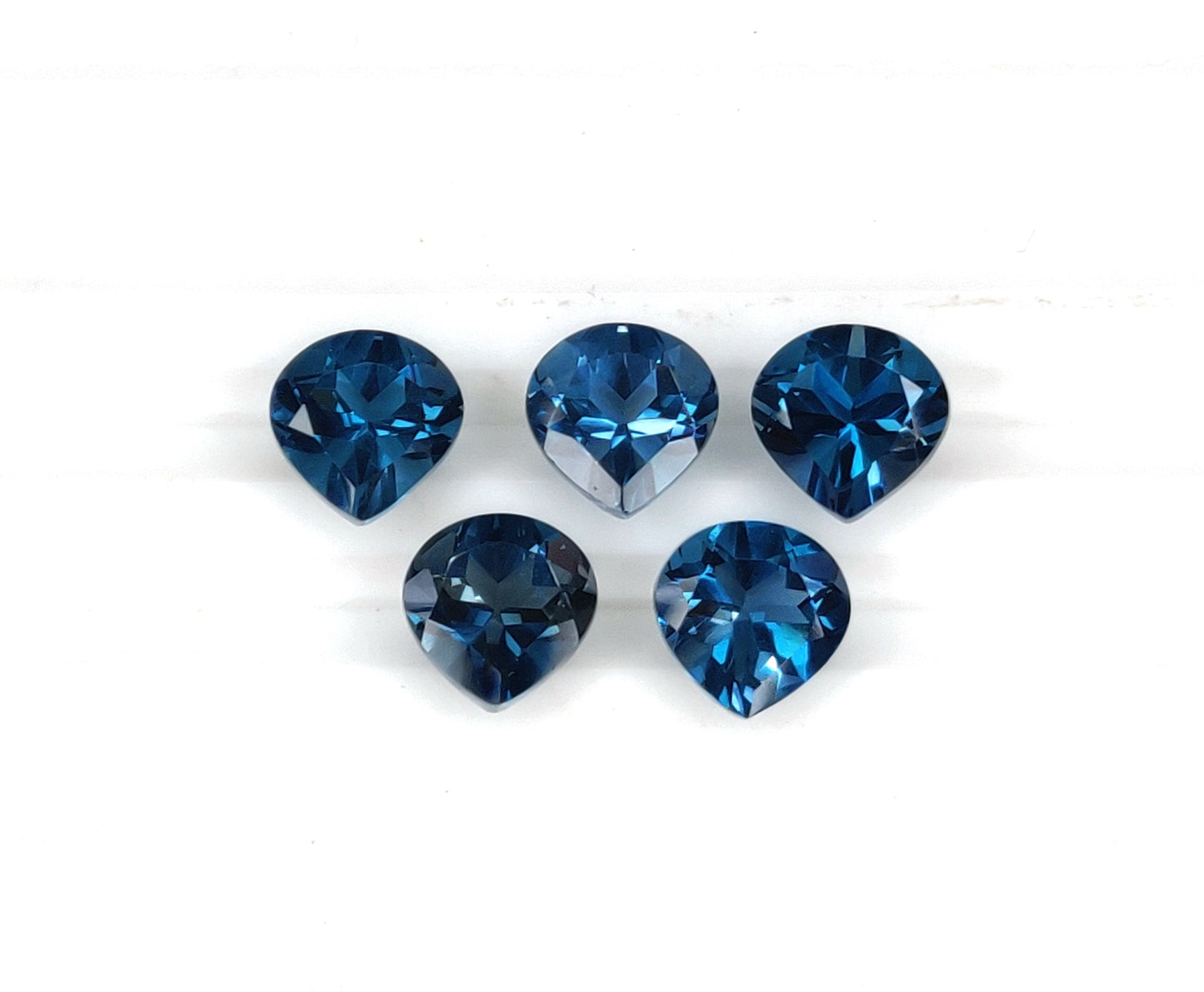 2.20 Carat Blue Topaz Heart Shape Calibrated 7 MM December Birthstone Natural Gemstones for Jewellery Making