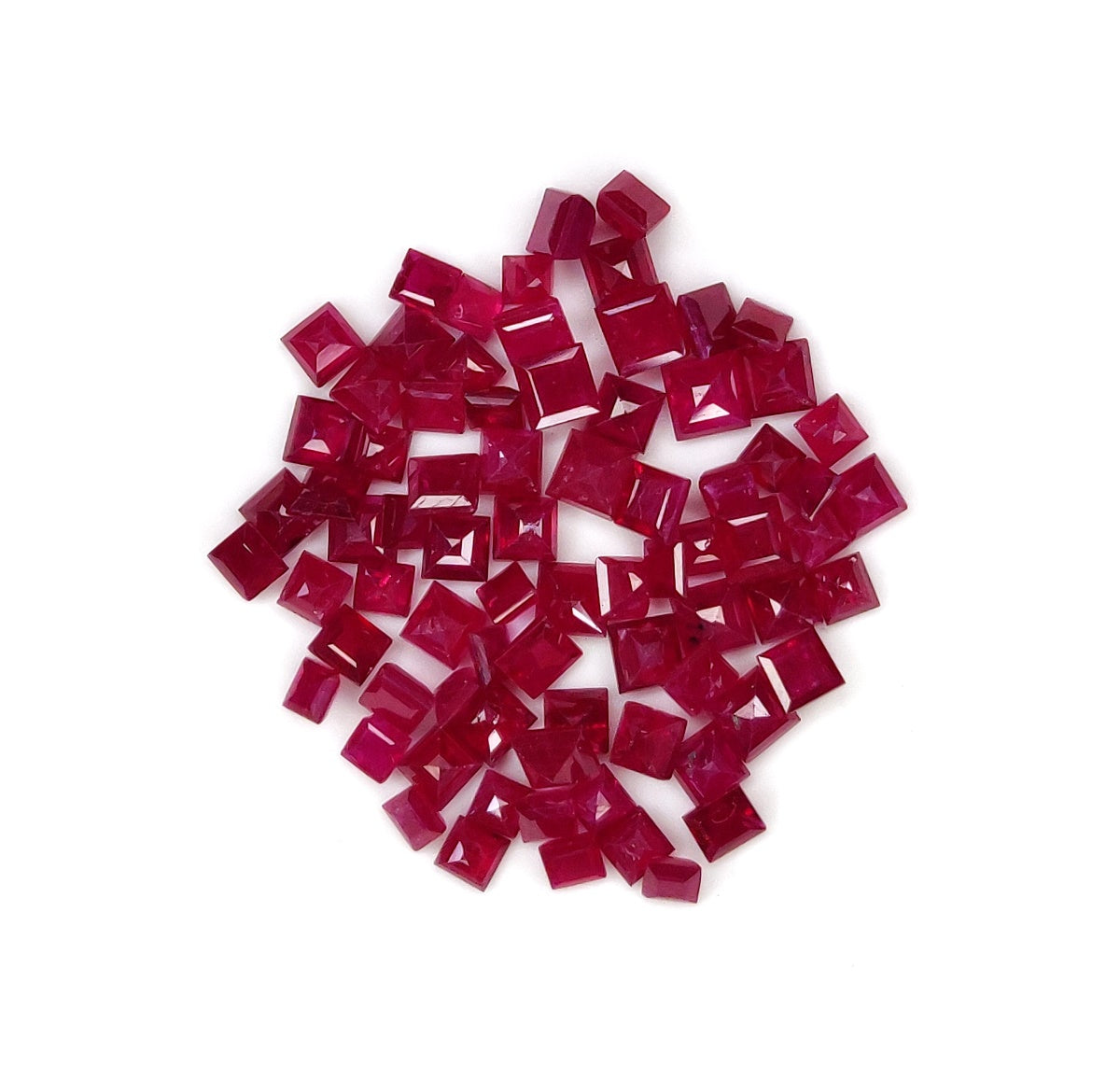 Natural African Ruby Square Shape 2-5mm Reddish Pink Color July Birthstones Loose Gemstone for Jewellery Making