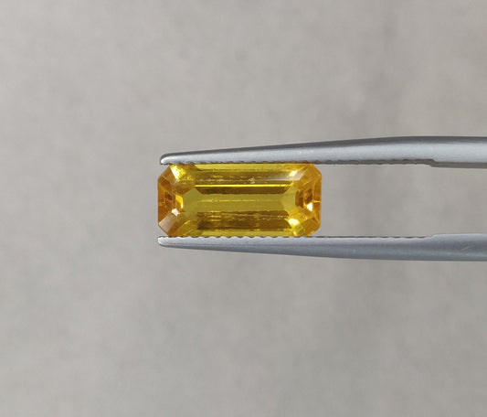 3.15 CT 100% Natural Yellow Sapphire (Pukhraj) 12.40x5.50x4.00 mm Octagon Cut Gemstone Fine Quality Ring Size Yellow Stone for Astrology