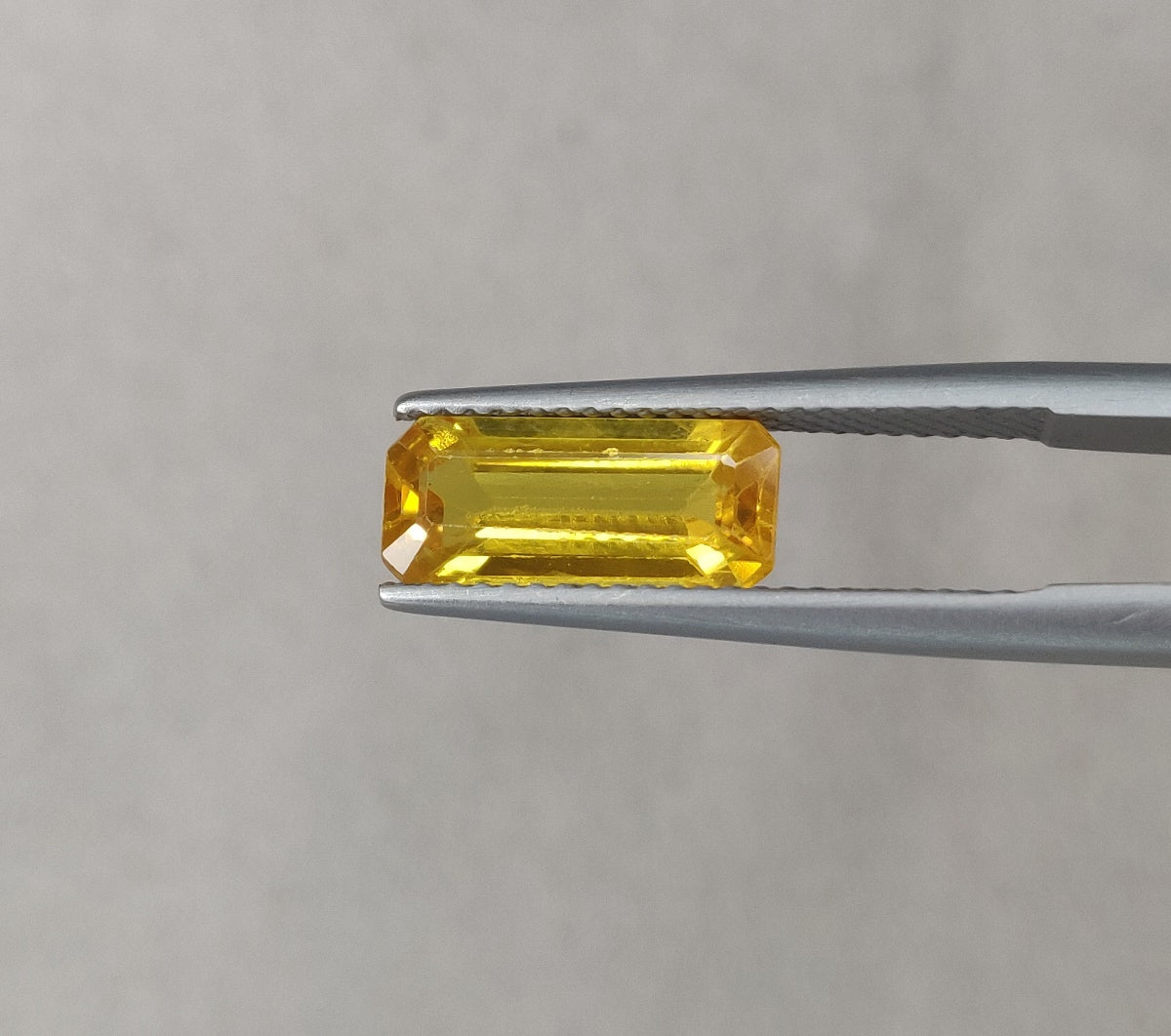3.15 CT 100% Natural Yellow Sapphire (Pukhraj) 12.40x5.50x4.00 mm Octagon Cut Gemstone Fine Quality Ring Size Yellow Stone for Astrology