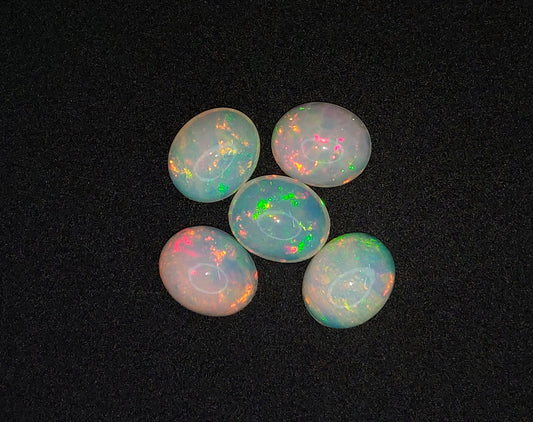High Quality 100% Natural Multicolor Opal Stones 9x11 mm 16.18 Carat Lot Oval Shape Loose Gemstone for Rings Astrology