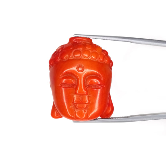 Natural Coral Buddha Head, Coral Figure, rare Coral Buddha Head Figure, Gemstones for Collection, Fine Quality Coral Buddha Head