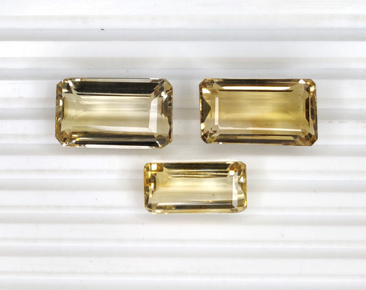 High Quality Natural Citrine Loose Gemstones Fine Quality Baguette Cut November Birthstone for Rings, Jewelry