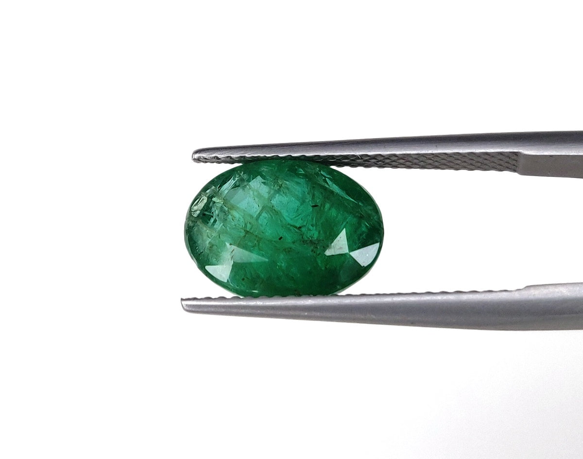 4.40 Carat Natura Emerald Oval Cut 9.10x12.25x5.75 mm Size Single Pcs Gemstone Fine Quality Faceted May Birthstone for Ring at Best Price