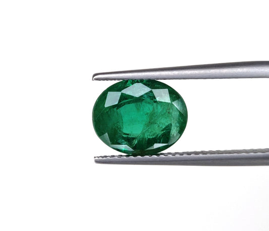 100% Natural Emerald 8.60x10.60x5.50 mm Oval Cut 3.30 Carat Faceted May Birthstone Fine Quality Vivid Green Ring Size Gemstone for Astrology