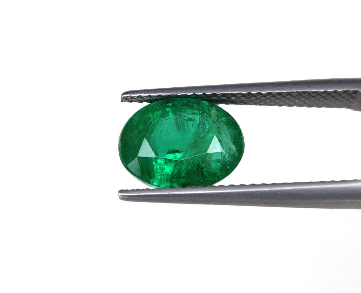100% Natural Emerald 8.60x10.60x5.50 mm Oval Cut 3.30 Carat Faceted May Birthstone Fine Quality Vivid Green Ring Size Gemstone for Astrology