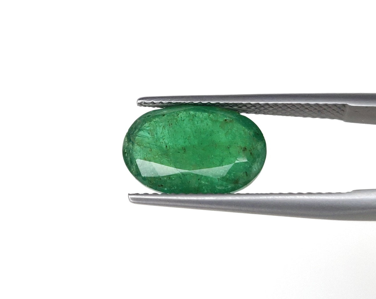 100% Natural Emerald 9.60x13.65x5.30 mm Oval Cut 4.85 Carat Faceted May Birthstone Fine Quality Vivid Green Ring Size Gemstone for Astrology