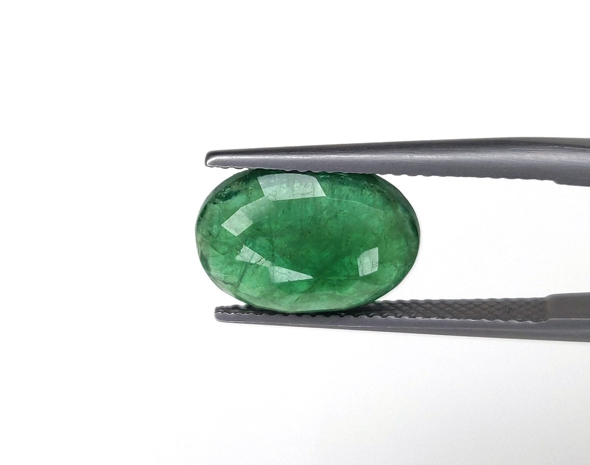 100% Natural Emerald 9.60x13.65x5.30 mm Oval Cut 4.85 Carat Faceted May Birthstone Fine Quality Vivid Green Ring Size Gemstone for Astrology