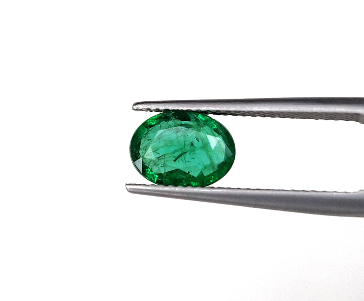 1.55 Carat Natura Emerald Oval Cut 7.20x9.60x3.20 mm Size Single Pcs Gemstone Fine Quality Faceted May Birthstone for Ring at Best Price