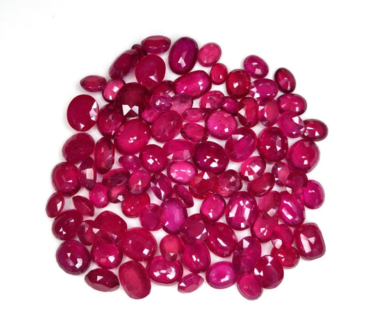 100% Natural Mozambique Ruby Loose Gemstones Oval Cut 3-8 Cts Mix Sizes July Birthstone for Jewellery Making