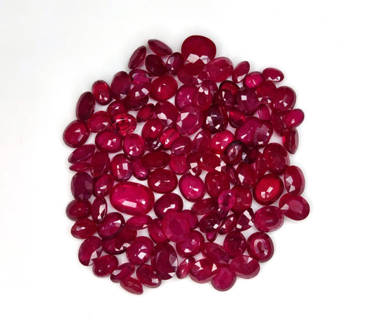 Natural Heat-Treated Ruby Oval Shape Sizes 7x9- 9x11 mm Loose Gemstone Red Color July Birthstone for Making Jewellery
