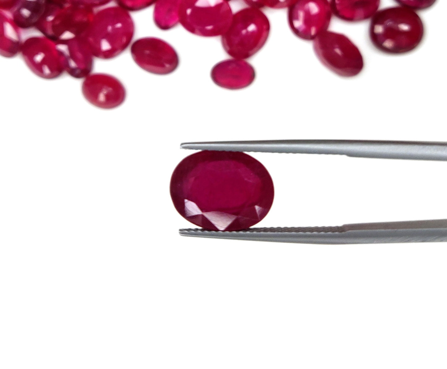 Natural Heat-Treated Ruby Oval Shape Sizes 7x9- 9x11 mm Loose Gemstone Red Color July Birthstone for Making Jewellery