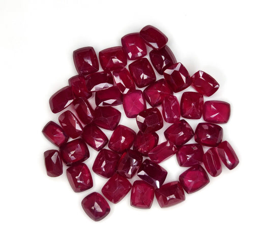 Natural Ruby Pinkish Red 7x10mm G-A2 Heat-Treated Cushion Cut Loose Gemstone July Birthstone for Jewelry