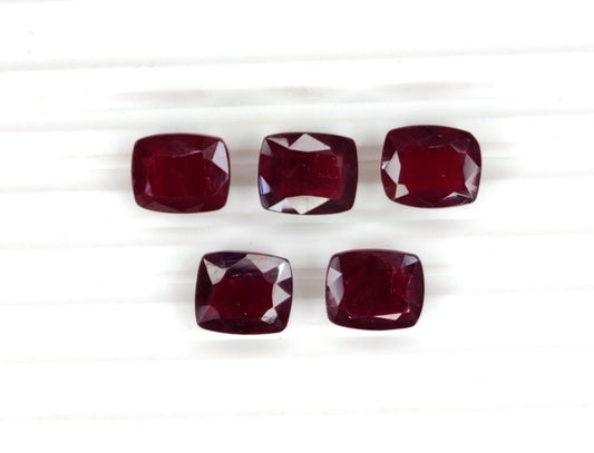 Natural Fine Quality Ruby Loose Gemstone Cushion Cut 7x10mm July Birthstone for Jewellery Making G-A2 Heat-Treated
