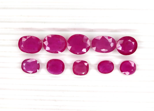 2-6 Carat Mozambique Ruby Gemstones Heated Reddish Pink Color Mix Sizes Fine Quality July Birthstone for Jewelry Making