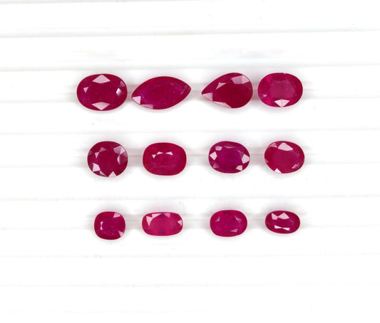 100% Natural Mozambique Ruby Loose Gemstones Fine Cut 2-6 Carat July Birthstone Mix Sizes Stones for Jewellery